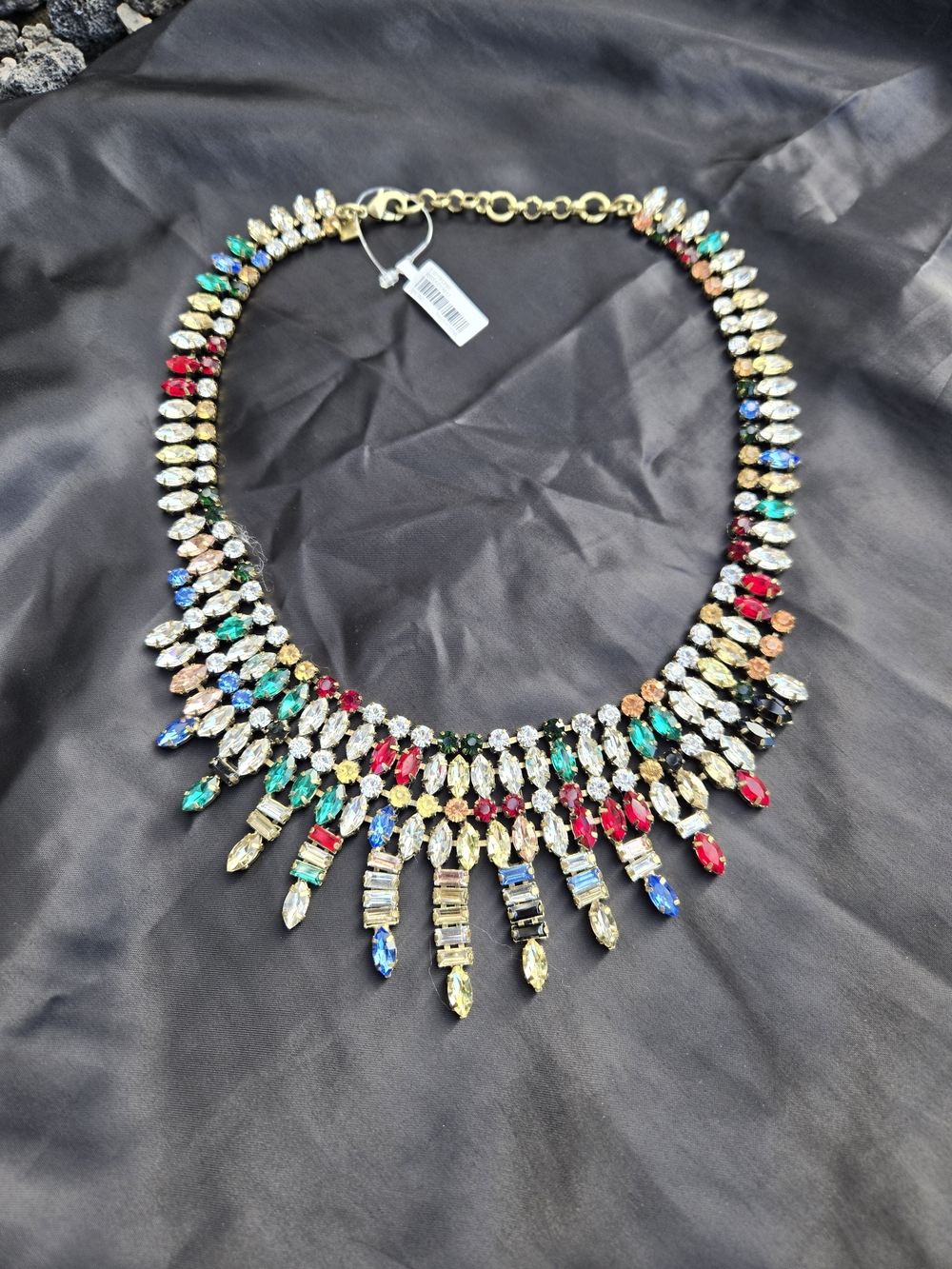Banana Republic Goldtone Multi-color Fringe Statement Bib Necklace - NWT! - Picture 9 of 11